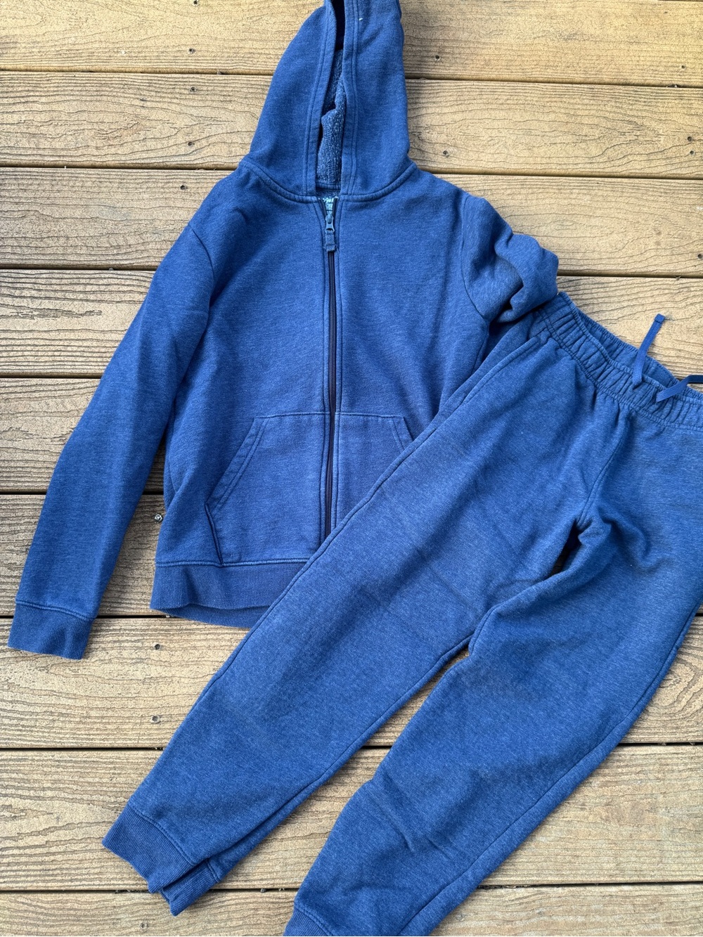 Blue Kids Zip Hoodie & Jogger Set